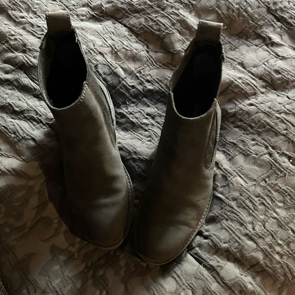 Gray Suede Ankle Boots